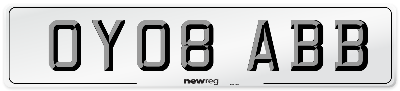 OY08 ABB Number Plate from New Reg